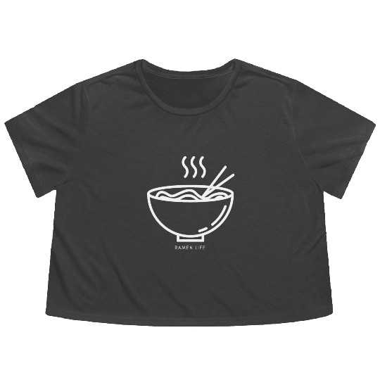 Ramen Noodle Bowl Japan Flowy Cropped Tees