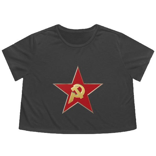 Hammer and sickle Flowy Cropped Tees