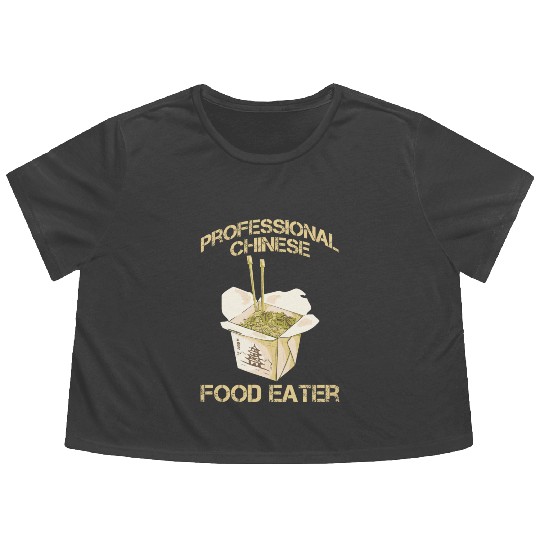 Professional Chinese Food Eater Asian Noodle Lover Flowy Cropped Tees