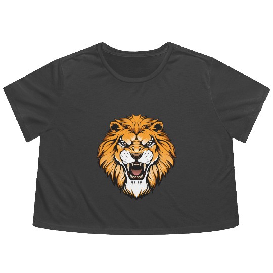 Jungle Gift Graphic Print King Lion for men women Flowy Cropped Tees