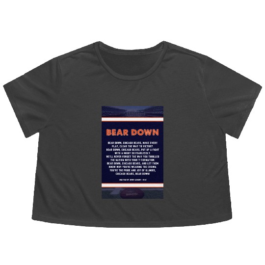 Bear Down Lyrics Poster Flowy Cropped Tees