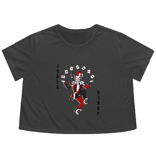 Joker Joggling Card Flowy Cropped Tees
