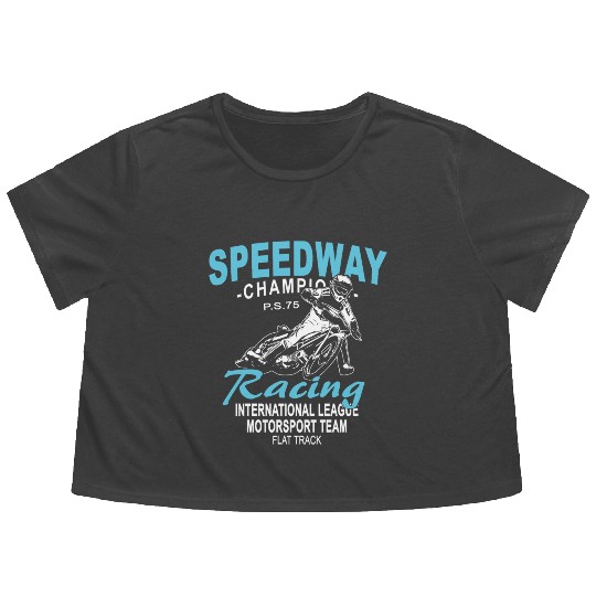 Motorcycle Speedway Racing Flowy Cropped Tees