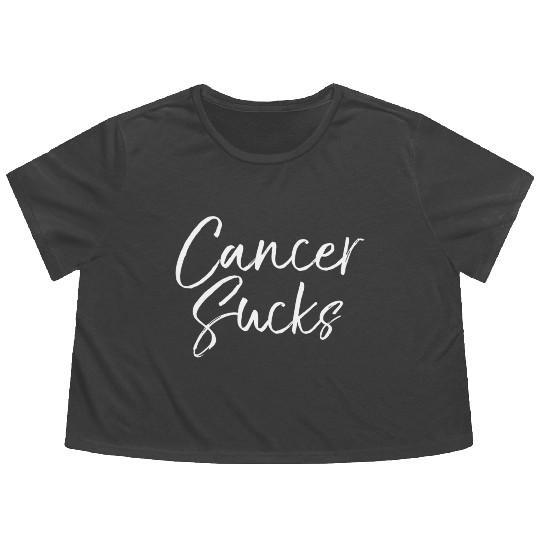 CANCER SUCKS Flowy Cropped Tees