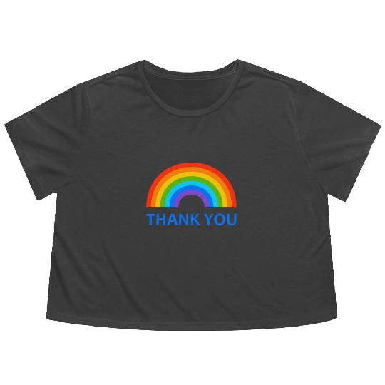 NHS thank you rainbow Flowy Cropped Tees