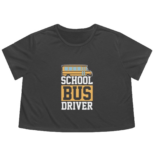 Bus Driver School Bus Flowy Cropped Tees