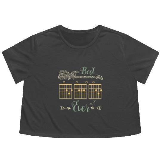Best Dad Ever Cool Guitar Chord Gifts Flowy Cropped Tees