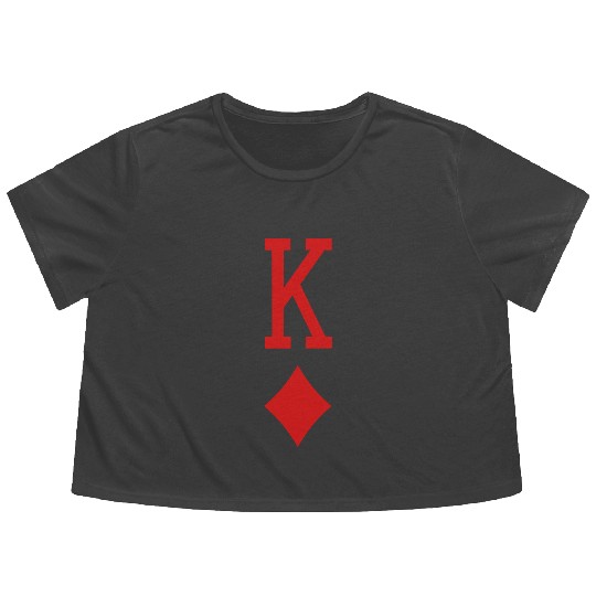 King of diamonds playing card diamond suit gamble Flowy Cropped Tees