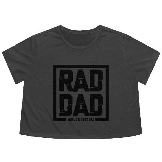 rad dad worlds best dad black Flowy Cropped Tees