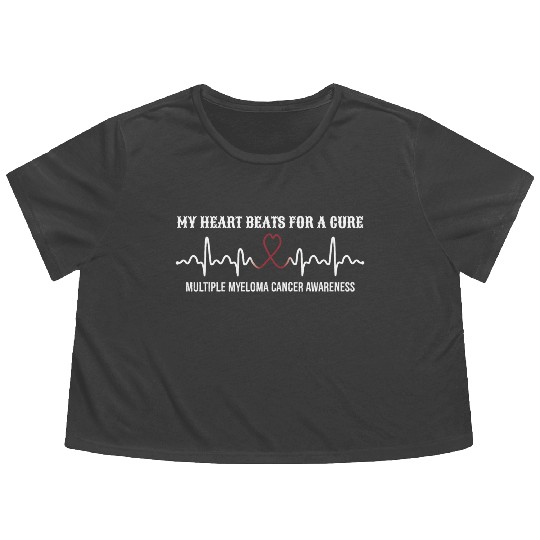 Heart Beats- Multiple Myeloma Cancer Awareness Flowy Cropped Tees