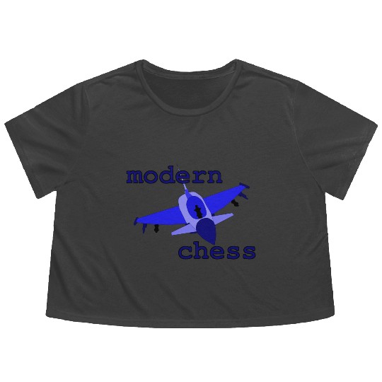 modern chess in royal blue Flowy Cropped Tees