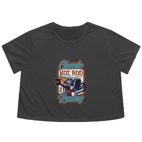 Classic Hot Rod Racing Flowy Cropped Tees