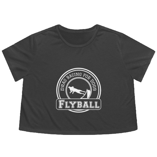 flyball drag racing dogs Flowy Cropped Tees