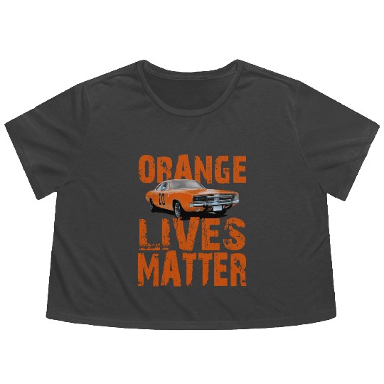 General Lee Dukes Of Hazzard Retro Orange Lives Flowy Cropped Tees