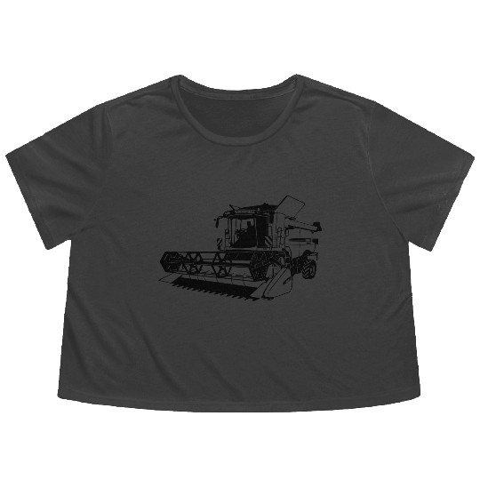 combine harvesters - farmer - agriculture - farm Flowy Cropped Tees