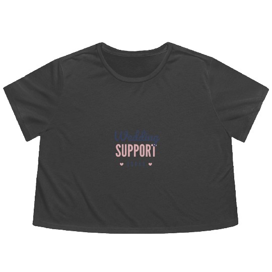 Wedding support squad Flowy Cropped Tees