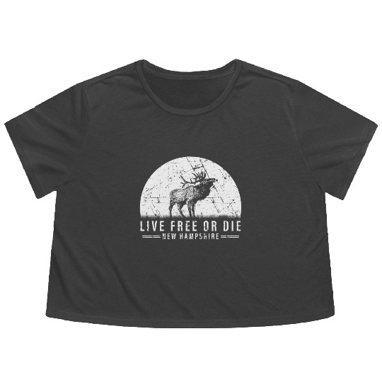 Live Free or Die New Hampshire Hiking Flowy Cropped Tees