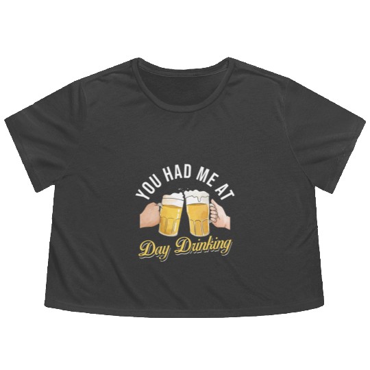 Day Drinking Beer Flowy Cropped Tees