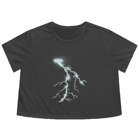 Lightning Thunder Bolt Storm Strikes Cool Gifts Flowy Cropped Tees