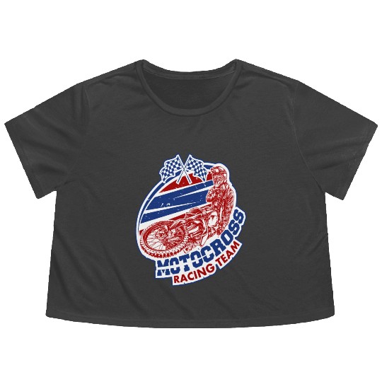 Motocross Racing Team Flowy Cropped Tees