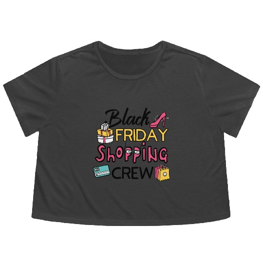 Holiday Shopping Black Friday Shopping Crew Funny Flowy Cropped Tees