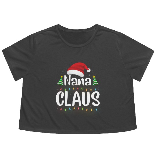Funny Santa Nana Claus Christmas Family Matching Flowy Cropped Tees