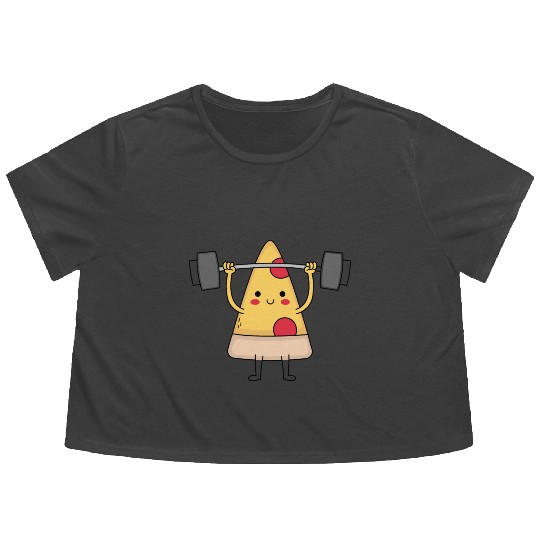 Pizza Gym Flowy Cropped Tees