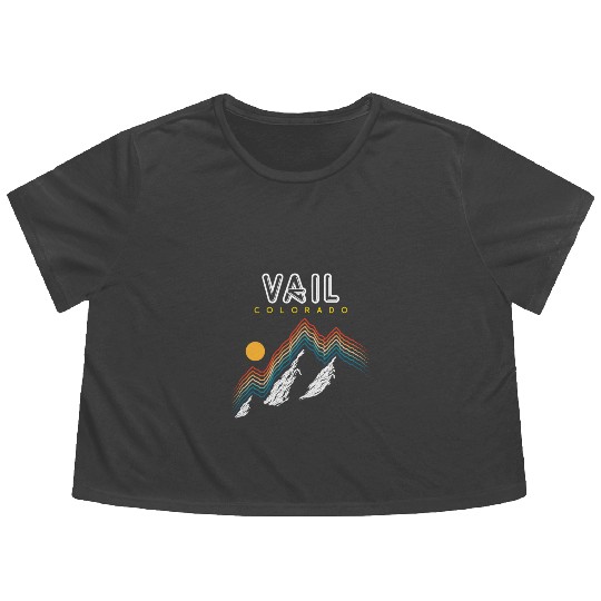 Vail Colorado Usa Ski Resort 1980S Retro Flowy Cropped Tees