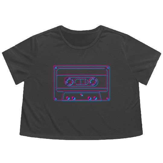 Synthwave Flowy Cropped Tees