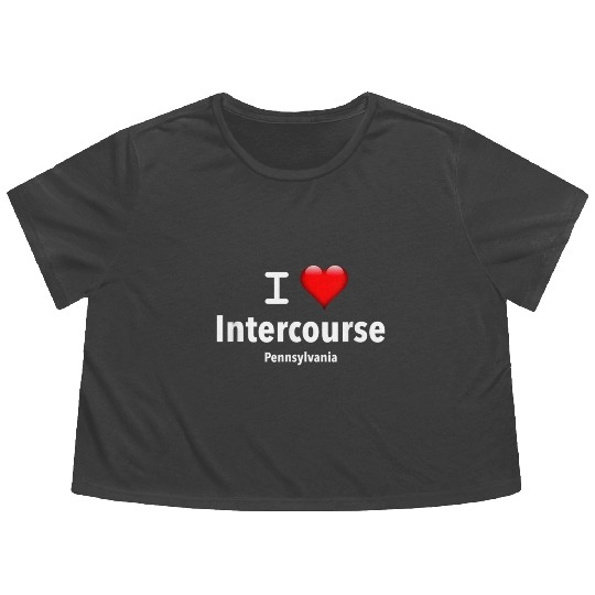 I Love Intercourse Pennsylvania Flowy Cropped Tees