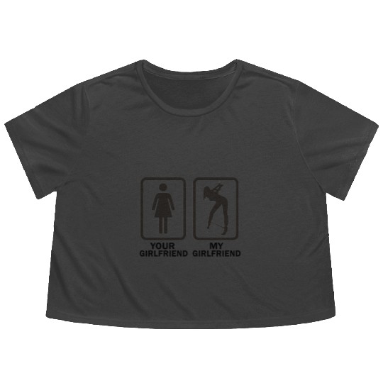 your girlfriend vs my girlfriend funny bdsm Flowy Cropped Tees