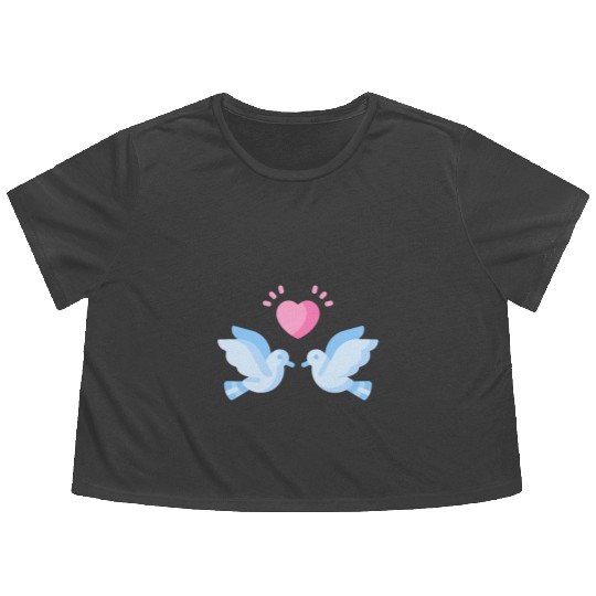 Bird lover freedom peace love Flowy Cropped Tees