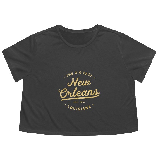 New Orleans Classic Woodgrain The Big Easy Nola Us Flowy Cropped Tees