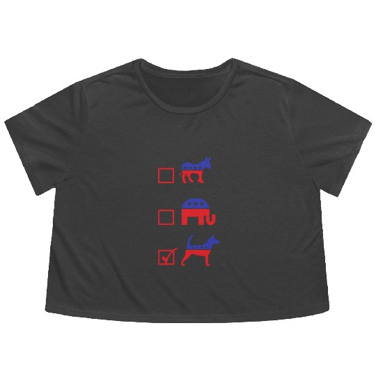 Republican Dog Voting Ballot Paper Democrat Flowy Cropped Tees