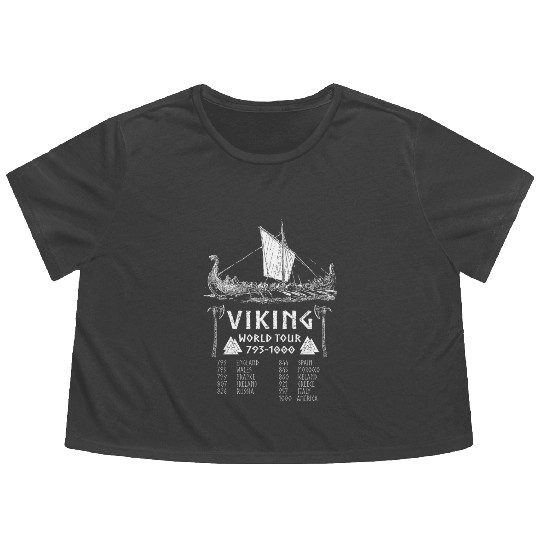 Viking world tour Flowy Cropped Tees