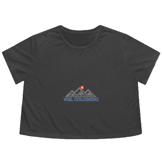 Vail Colorado Rocky Mountain Flowy Cropped Tees