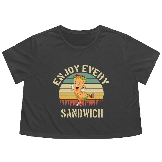 Enjoy Every Sandwich Flowy Cropped Tees