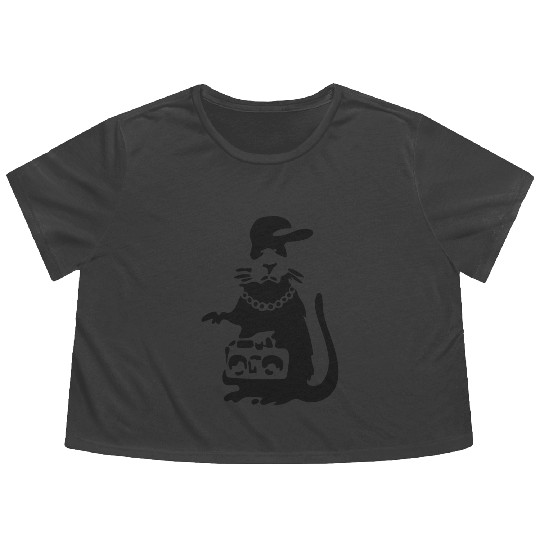 Gangsta Rat - Banksy Graffiti Flowy Cropped Tees