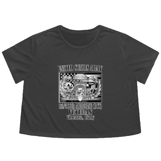 1 509th Airborne BCT Veteran Back Design Flowy Cropped Tees