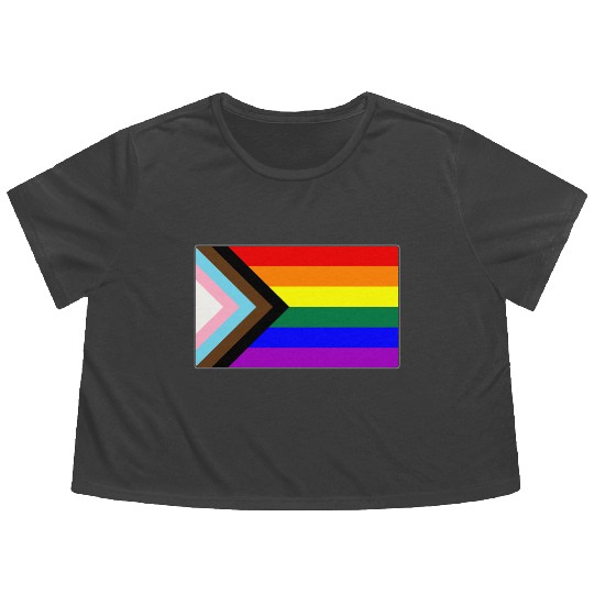Progress LGBTQ Gay Pride Flag Flowy Cropped Tees