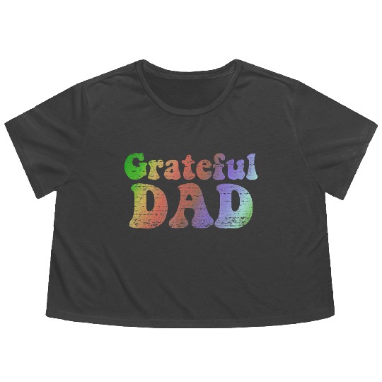 Mens Grateful Dad Flowy Cropped Tees Vintage Fathers Day