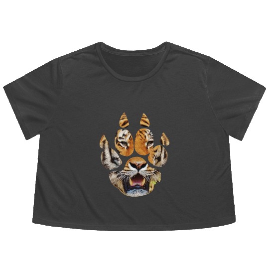 Tiger paw Flowy Cropped Tees