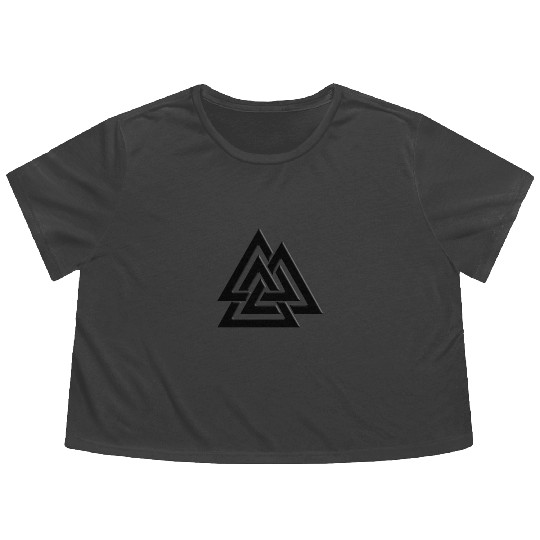 Valknut Pagan Viking Germanic Triangles Symbol Flowy Cropped Tees