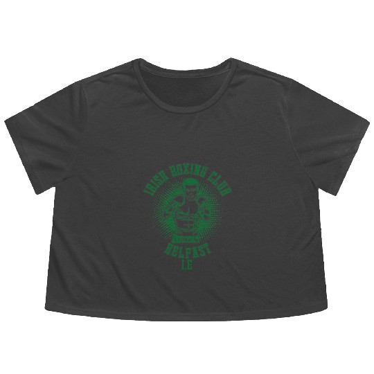 Irish Boxing Club Belfast Boxer Gifts Boxing Lover Flowy Cropped Tees