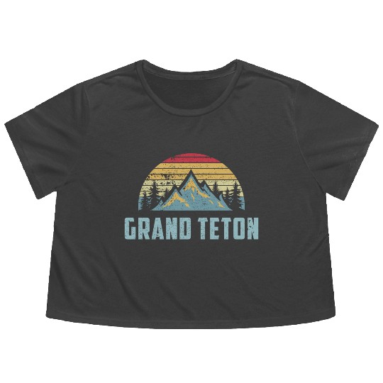Grand Teton National Park Wyoming Mountain Sweat S Flowy Cropped Tees