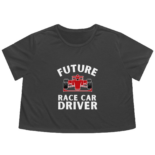 Racing Race Car Driver And Muscle Car Flowy Cropped Tees