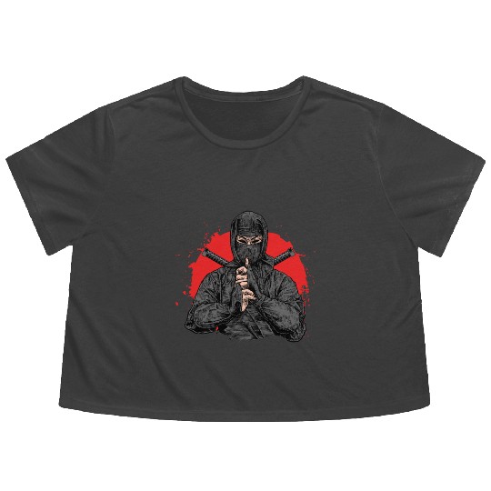 Ninja Samurai Kendo Katana Japan Yakuza Shinobi Flowy Cropped Tees