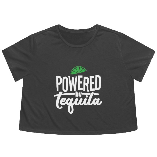 Powered by Tequila Flowy Cropped Tees