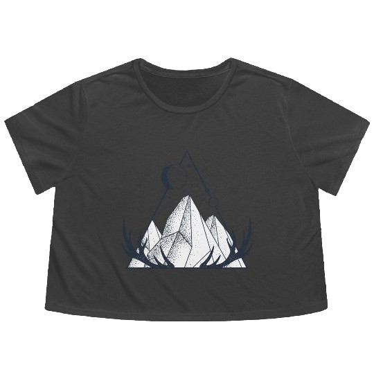 Mountain nature summer hiking alps outdoor trees Flowy Cropped Tees