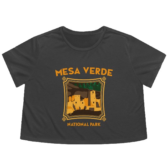 Mesa Verde National Park Novelty Graphic Design Flowy Cropped Tees